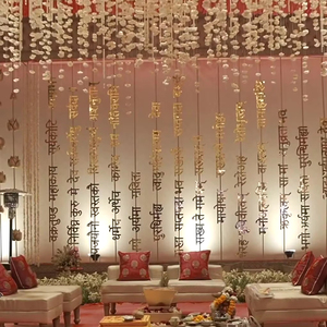 Cadena de fondo hecha a mano religiosa tradicional para decoración de escenario y entrada en la decoración de fiesta de compromiso Mehndi de boda - Product Image 1