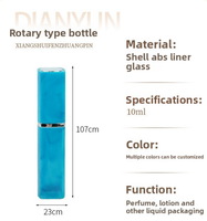 Vente en gros de flacons de parfum vides carrés personnalisés de 10 ml, tube en plastique ABS coloré, mini atomiseur de voyage rechargeable, impression sérigraphique