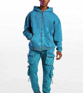 Conjuntos Deportivos para Hombre 2024 de Primera Calidad, Lavados al Ácido, con Etiqueta Personalizada, con Cordón Ajustable, OEM, Dos Piezas, Transpirables, 100% Algodón - Product Image 1