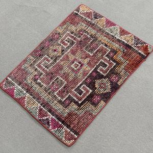 Vintage Rug, 1.9x2.7 ft Small Rug, Red <b>Brown</b> <b>Wool</b> Rug - Product Image 2