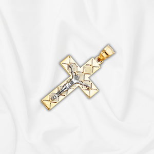 14k Two Tone Plated Crucifix <b>Cross</b> <b>Pendant</b> Waterproof Non-Tarnish <b>Gold</b> Silver Trending Diamond Fashion <b>Pendants</b> Charms - Product Image 5