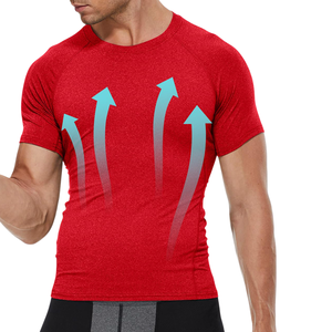 Camiseta de secado rápido para hombre, producto personalizado de timbre de alta calidad, camiseta de tela elástica con cuello redondo en blanco para hombre - Product Image 3