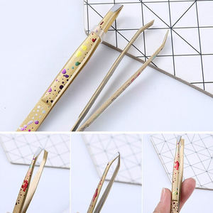 Pince à épiler à sourcils de couleur attrayante personnalisée pince à épiler à sourcils de couleur différente professionnelle en acier inoxydable - Product Image 5