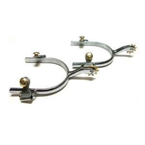 Espuelas Vaqueras Rowland de Acero Inoxidable de Alta Calidad con Logotipo Personalizado, Productos Ecuestres para Vaqueros Españoles con Correas - Product Image 4