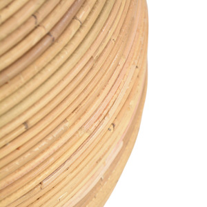 Table basse ronde unique avec cadre en rotin naturel de qualité supérieure pour café et décoration extérieure de la maison - Product Image 4