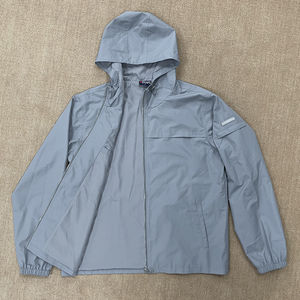 Fabricante personalizado de nailon tejido en blanco Streetwear al aire libre senderismo correr deportes Zip up chaqueta cortavientos para hombres - Product Image 2