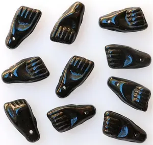 Varios colores metálicos 15mm X 6mm Cuentas de puño de vidrio Cuentas sueltas de 8mm para la fabricación de joyas y la decoración del hogar Mezcla de horno de cristal - Product Image 3