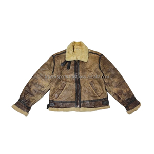 Veste en cuir de mouton marron pour homme, tendance 2026, OEM, 100 % cuir de haute qualité, faible MOQ, chauffante, respirante, coupe-vent pour l'hiver - Product Image 1