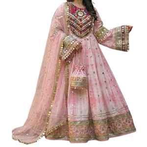 Vestidos Afganos para Mujer a Precio Económico al por Mayor, Ropa Tradicional Informal, Vestido Largo Afgano con Borlas y Bordado de Monedas - Product Image 1