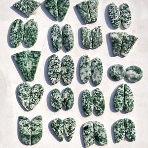 Wholesale Diopside Matched Gemstone Pairs With Zoisite Natural Cabochon Lot - Product Image 1