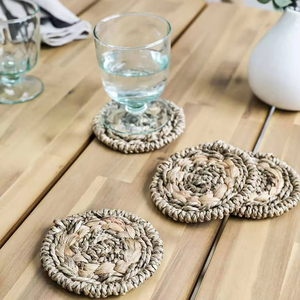 Juego de 4 posavasos de jacinto de agua y algas marinas Productos ecológicos Hecho en Vietnam Decoración de mesa al por mayor - Product Image 4