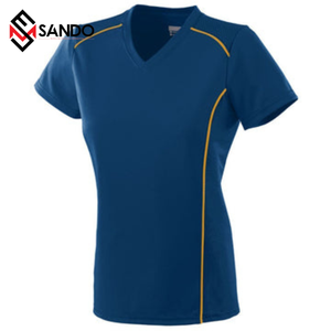 เสื้อยืดกีฬาไนลอนสำหรับทุกเพศเสื้อยืดแขนสั้นคอสำหรับเล่นยิมยิมยิมแบบสลิมฟิตสำหรับผู้หญิงสำหรับกีฬากลางแจ้งผดผื่นยาม - Product Image 2