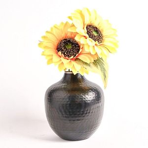 Florero martillado de Metal chapado en oro de moda, maceta con forma de brote para el hogar, sala de estar, decoración de mesa, florero hecho a mano - Product Image 5