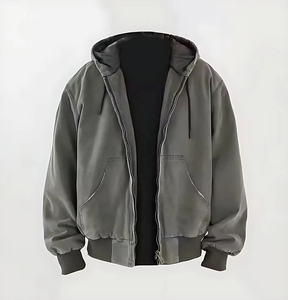 Venta al por mayor de algodón ropa de calle en blanco liso Sudadera con capucha para hombre holgada suave de algodón sudaderas con capucha listas para enviar OEM ODM - Product Image 2