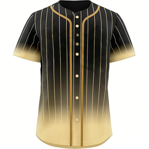 Nuevo diseño personalizado rayas uniforme de béisbol logotipo personalizado nombre Jersey personalizado béisbol Jersey Unisex 100% poliéster - Product Image 2