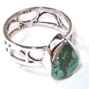 แหวนพลอยเทอร์ริ่งสีเทอร์ควอยซ์แท้925เงินแท้ทำด้วยมือแหวนดีไซน์ไม่ซ้ำใครแหวนตลอดกาล - Product Image 3