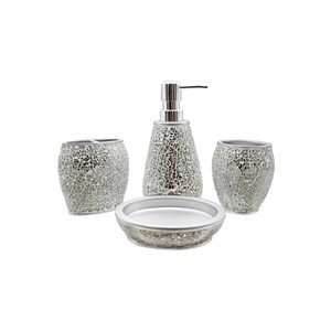 Premium Crushed Crystal Work Bathroom Set Sleek Stylish Storage Ideal For Home Hotel <b>Vanity</b> And Gifting Purpose From India - Product Image 1