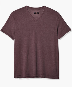 T-shirt col en v pour hommes, Super doux et confortable, léger, personnalisé, vierge, prix d'usine - Product Image 3