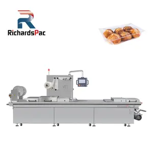 Automatic Thermoforming Triangle Sandwich Bread Packaging Machine With MAP Solid Tray Box Modified Atmosphere Packaging Baguette