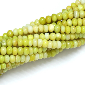 Magnifiques perles d'opale vert lime ombré, forme ronde et lisse, 7-10 mm, perles de pierres précieuses d'opale vert ombré, qualité AAA, opale unie - Product Image 4