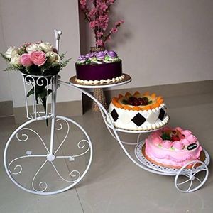 Support de gâteau d'espacement de gâteau enduit de poudre d'or en métal de la plus haute qualité pour l'événement de fête de mariage et le restaurant - Product Image 2