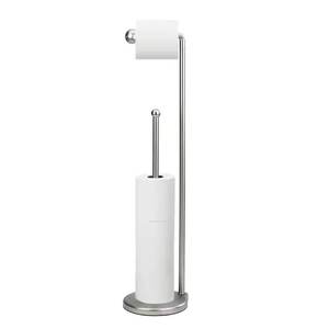 Portarrollos de papel higiénico de pie de metal de estilo vintage con acabado negro para uso en baños y baños - Product Image 1