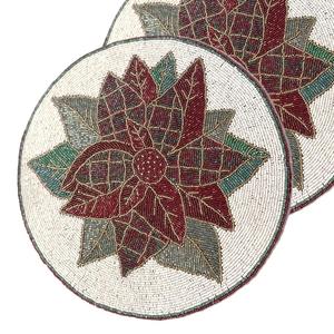 Mantel de mesa con cuentas de cristal rectangular y crema hecho a mano, placa de cargador decorativa de alta calidad para bodas - Product Image 4