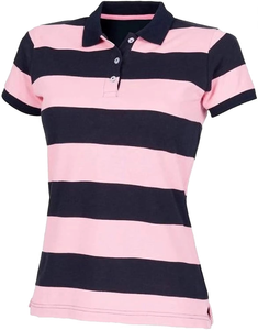 Fashionable Wholesale Price Short Sleeve <b>Polo</b> <b>Neck</b> Custom Design Striped <b>Polo</b> Shirt For <b>Ladies</b> Customized Comfortable Breathable - Product Image 4