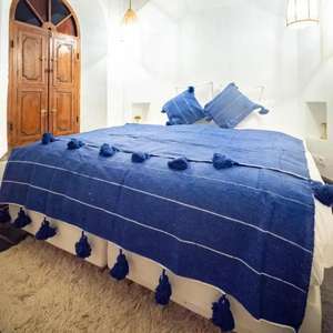 Manta Marroquí Hecha a Mano, Auténtica, Artesanal, Diseño Tribal, Suave, Tejida, Decoración para el Hogar, Regalo - Product Image 1