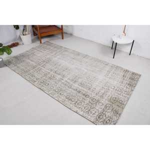 Alfombra Turca Vintage, Alfombra Oriental de Lana Gris de 4.3x8.1 pies (131x246 cm) - Product Image 1