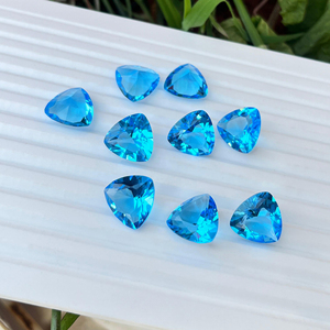 Collection tendance en gros de trillions de quartz bleu suisse 14mm pierres précieuses calibrées en vrac créées en laboratoire - Product Image 4