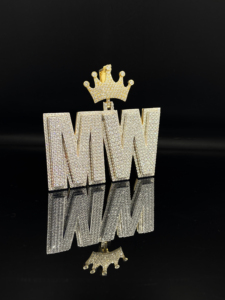 Pendentif de luxe en acier inoxydable serti de diamants, style hip-hop, personnalisé - Product Image 2