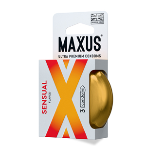 Condones MAXUS Sensual Flared Ultra Premium, paquete de <span class=keywords><strong>3</strong></span>, empaque de lujo dorado, creados en el Reino Unido - Product Image 1