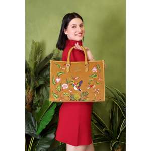 Bolso Tote Bohemio Vegano Bordado Priglob Exim para Mujer, Hecho a Mano con Cierre de Broches, para Uso Diario, Gujarat, Todas las Temporadas - Product Image 4