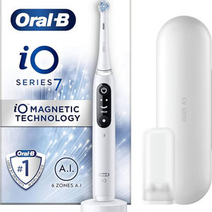 Cepillo de Dientes Eléctrico Oral-B IO Serie 7 para Niños y Adultos, Recargable, con Cerdas Cross Action Negras y Blancas, Tipo de Cerdas Medianas - Product Image 3