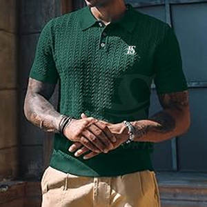 Nueva llegada de los hombres de secado rápido de punto para Polos único diseño de patrón sólido precio al por mayor - Product Image 4