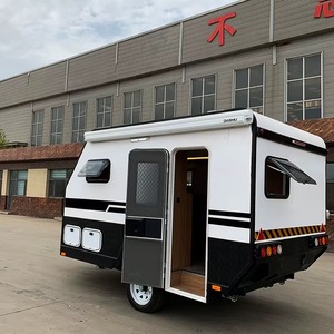 Remolque de Camping Móvil de Acero Inoxidable 4x4, Mini Caravana Todoterreno, Remolque de Camping Tipo Lágrima para Exteriores, para 4 Personas - Product Image 4