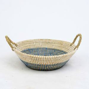 Seagrass storage <b>baskets</b> nesting <b>sea</b> <b>grass</b> <b>basket</b> organizer with handle raffia straw bowls - Product Image 4