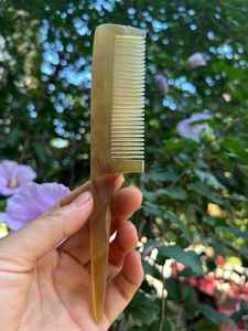 Eco Friendly Handmade Polished Horn Hair Comb Love Design Natural Wide Tooth Detangler for Healthy <b>Scalp</b> and Hair <b>Care</b> - Product Image 4