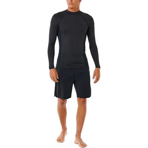 Ropa deportiva de compresión negra personalizada para hombre Rash Guards Mejor rendimiento Ejercicio de gimnasio y ropa de artes marciales MMA - Product Image 4