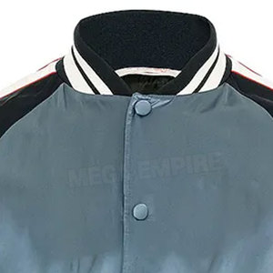 Service OEM – Blouson universitaire personnalisé en satin pour homme, haute qualité, avec col montant, idéal pour l'hiver, placement du logo sur le devant - Product Image 5