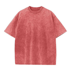 T-shirts à épaules tombantes surdimensionnés délavés à l'acide pour hommes T-shirts à coupe ample pour hommes 300 GSM - Product Image 5