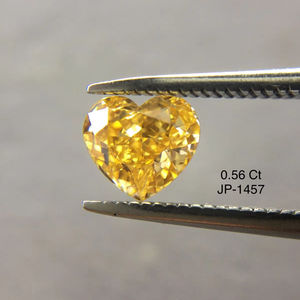 Fantaisie Deep Orangy Yellow 0.56 Carat Brillant Coeur Cut Diamant VS2 Clarity Premium Real Loose Diamonds pour la Fabrication de Bijoux - Product Image 1
