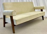 Canapé d'angle moderne de luxe en teck 3+1 places avec coussins en tissu rembourrés de mousse, pliable, pour usage en parc, villa, école, hôtel, entrepôt