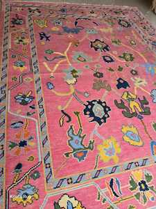 พรมแบบชาวเตอร์คิชชั้นสูงทำด้วยมือพรมเปอร์เซียพรมสีชมพูสำหรับห้องนั่งเล่นชุดพรมผ้าฝ้ายขนาด9x12สำหรับออกกำลังกาย - Product Image 5