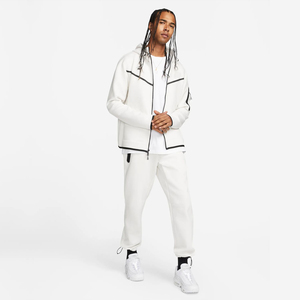 Pantalones de chándal de doble capa personalizados chándal de dos piezas apliques bordado desgastado chándal con cremallera conjuntos de Sudadera con capucha para hombres - Product Image 1