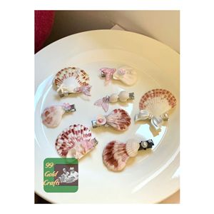 Handmade Seashell Hair <b>Clip</b> Ocean Style Women Hair Accessory Beach Inspired Natural Shell Barrette From Vietnam - Product Image 2