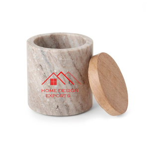 Recipiente Cilíndrico de Mármol con Tapa Metálica para Almacenar Alimentos y Especias, la Mejor Tendencia en Cocina - Product Image 3