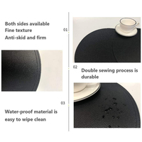 Double couture pour les sets de Table de cuisine, les tapis de Table et les sous-verres ronds en cuir