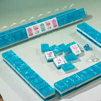 Mahjong de luxe en résine polie, impression claire, design moderne populaire, fabrication américaine, directement de l'usine, pour soirée de jeu en plein air